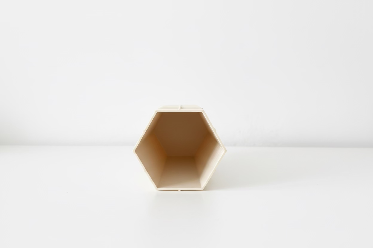 Hexagonal mold for vase made of tiles