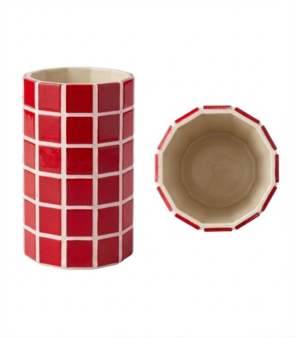 DIY Bastelset rote Vase aus Fliesen