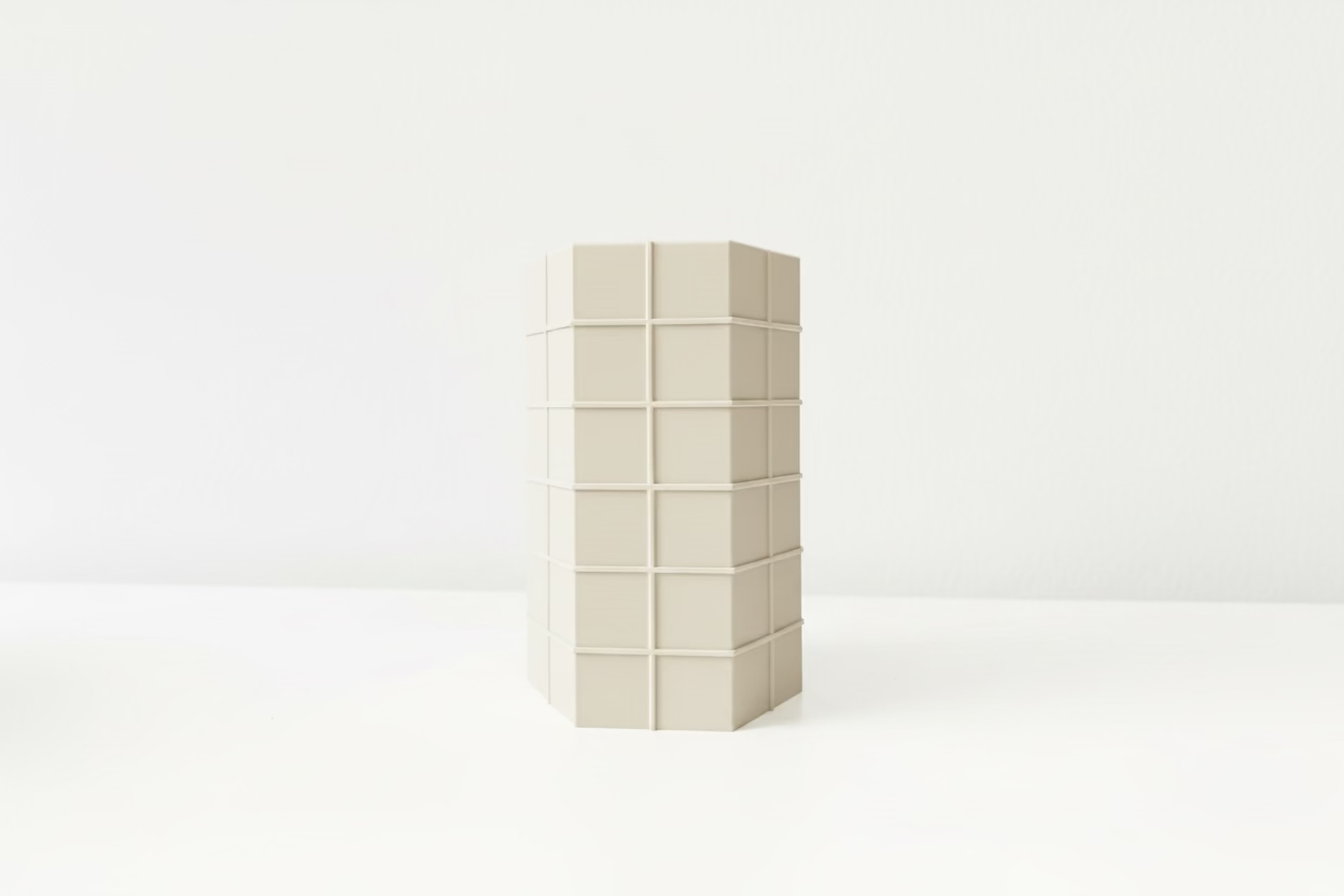Hexagonal mold for vase made of tiles