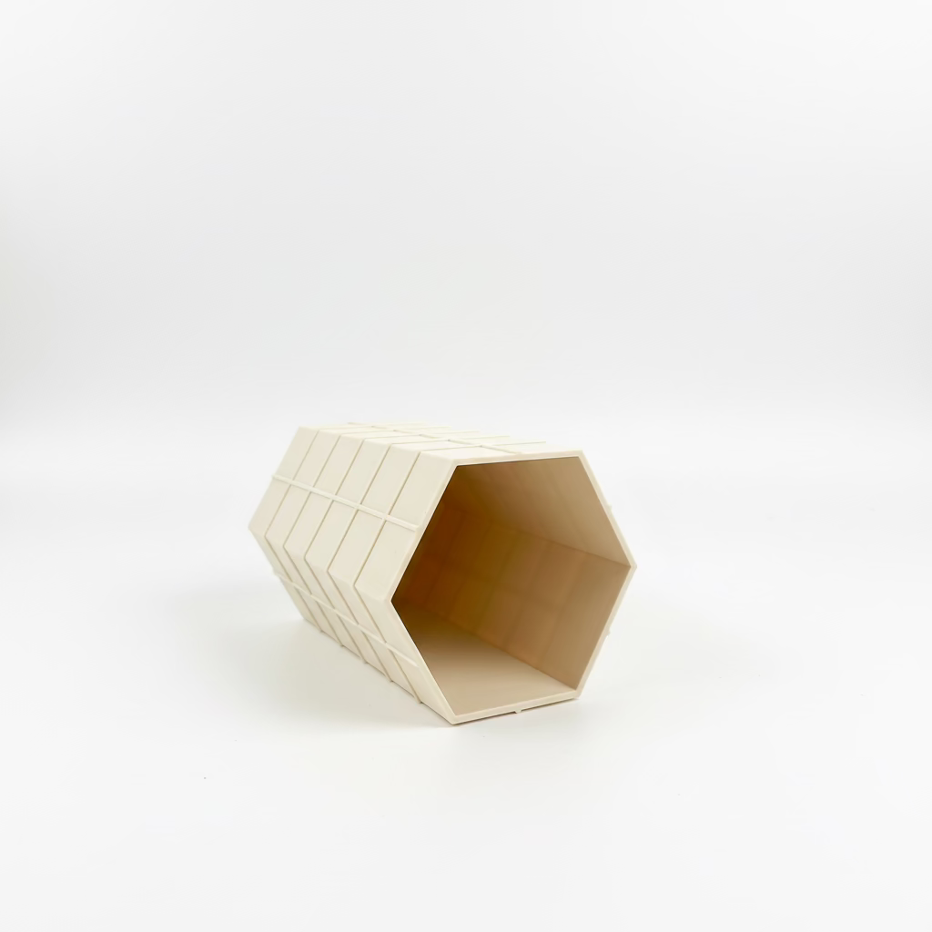 Hexagonal mold for vase made of tiles