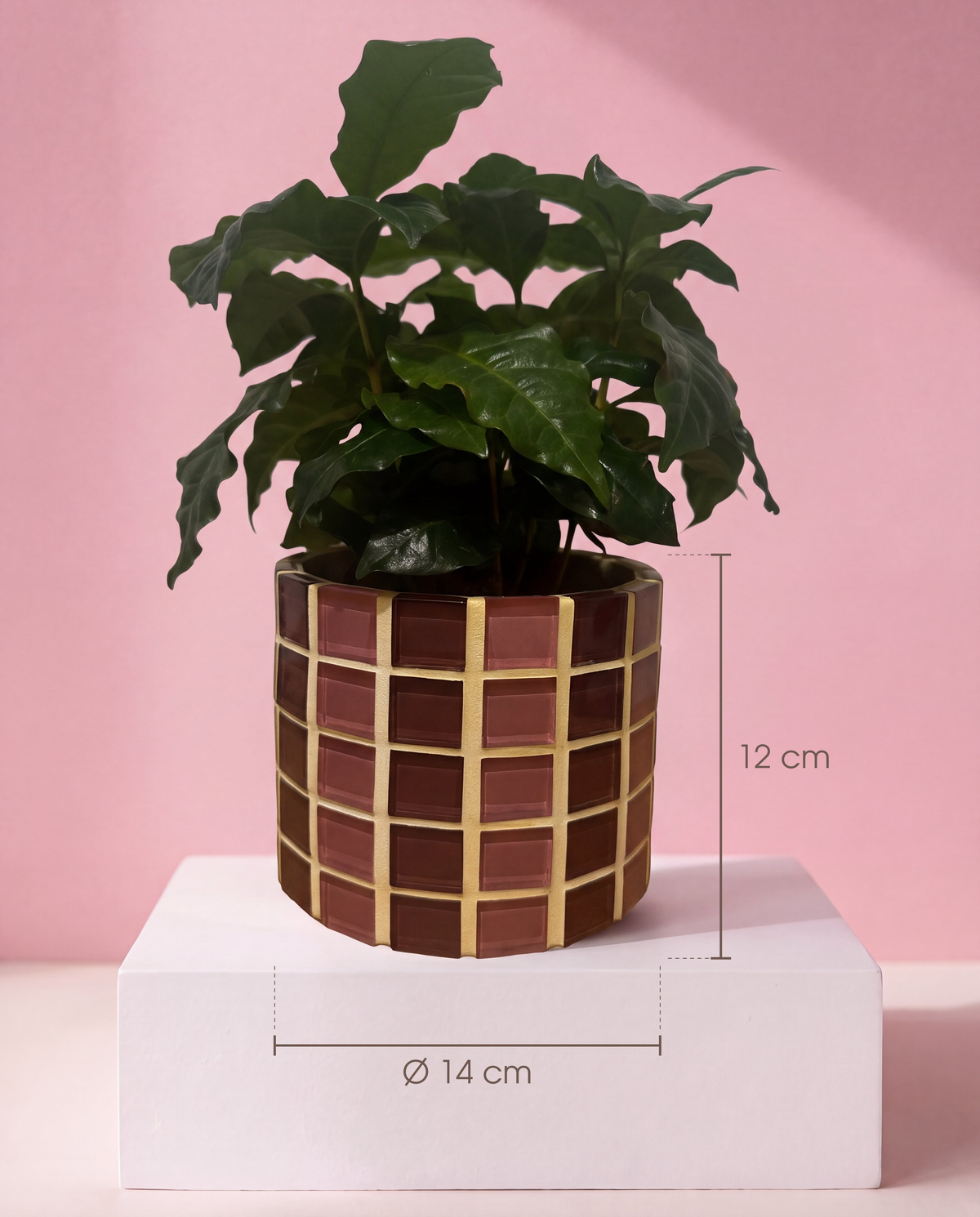 Flowerpot made of natural tiles